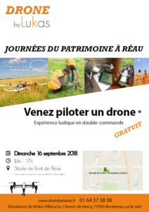 Affiche drone journée patrimoine à Réau 2018